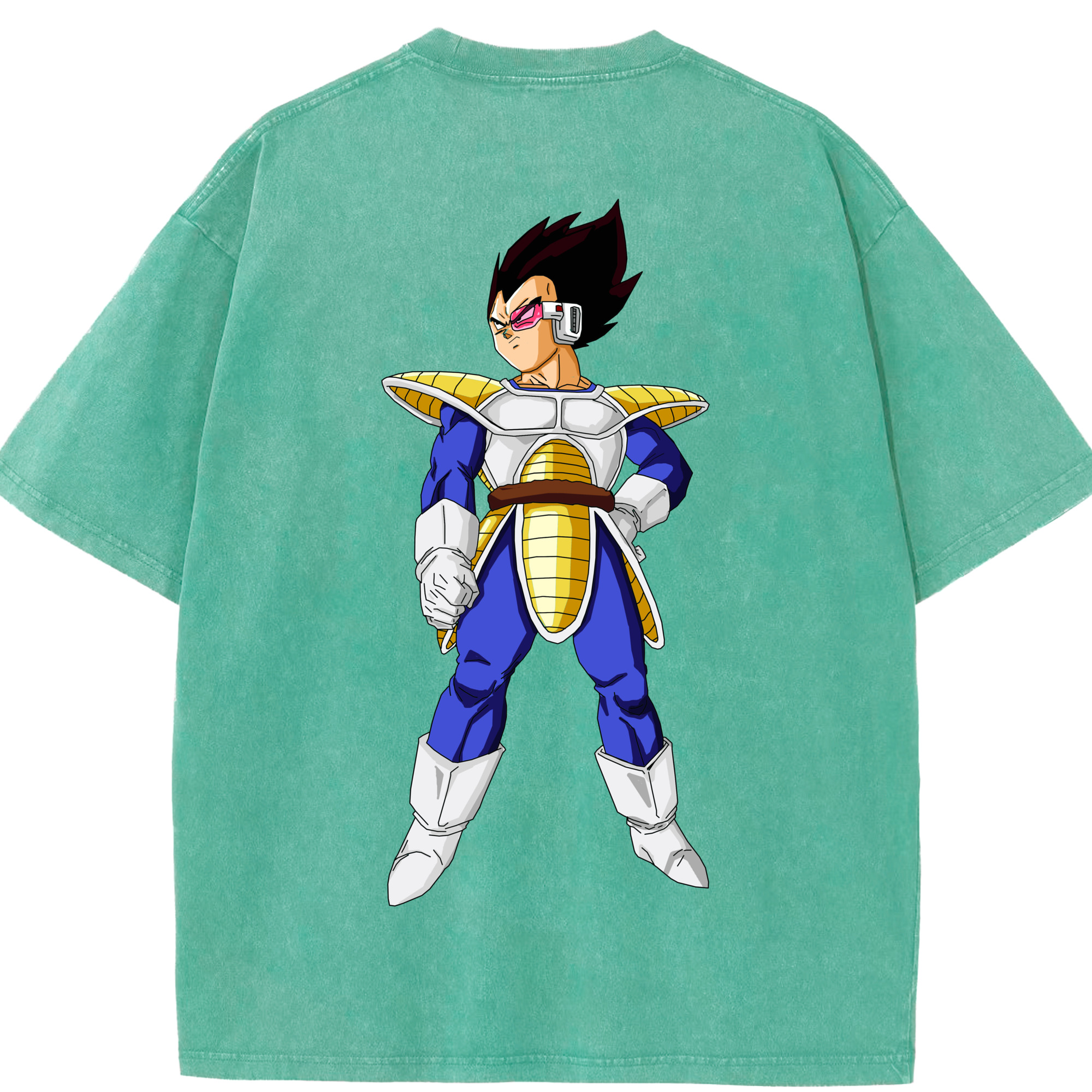 （画像用） ドラゴンボール ベジータ四世（Bejīta Yonsei）DRAGON BALL Vegeta IV 綿100% ヴィンテージ風 半袖Tシャツ（背面プリント）
